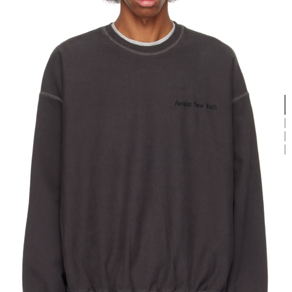 Awake NY Men's Charcoal Crewneck Sweater